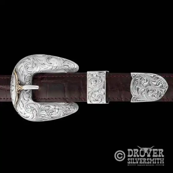 The City Slicker Sterling Silver Belt Buckle features a hand engraved solid silver buckle, tool and tip perfect for hard working authentic cowboys and cowgirls. Add a second loop for a ranger buckle set now!